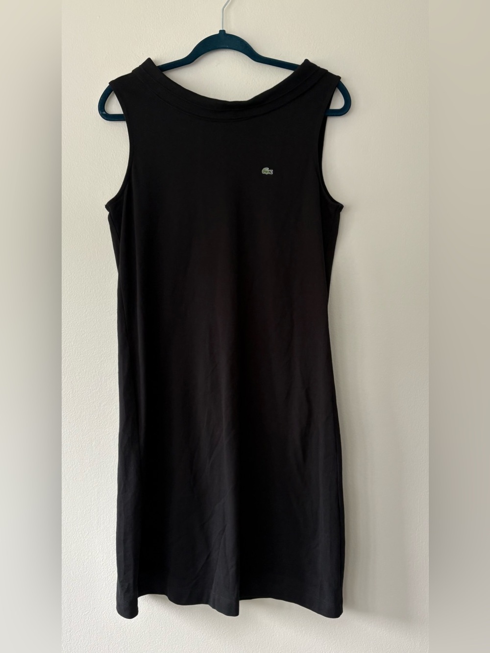 Lacoste Black Sleeveless Dress EU 46 US 12 M/L Cotton Stretch